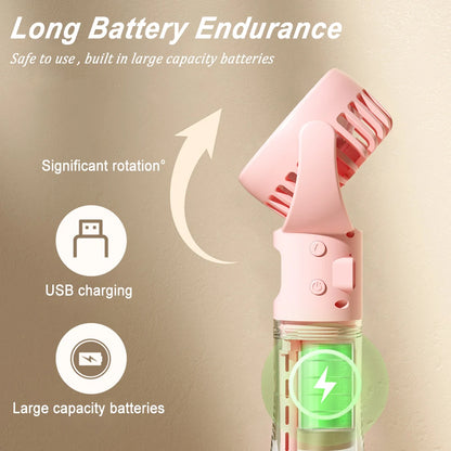 Portable Water Mist Fan Mini Handheld Fan USB Charging 4 Speeds Hanging Neck Spray Fans Portable Personal Hand Held Small Fan